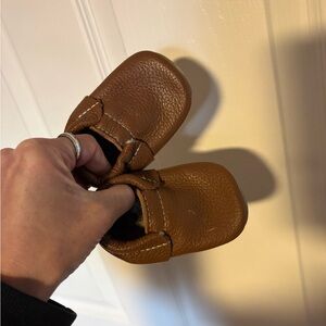 Soft Brown Leather Baby Moccasin Walkers